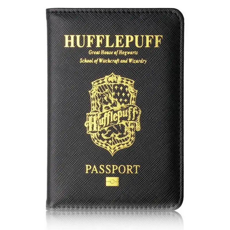 Hufflepuff TourSuit Rfid блокирующая Кожаная Обложка для паспорта Хогвартс Гриффиндор Рейвенкло с чехол для карт - Цвет: Hufflepuff