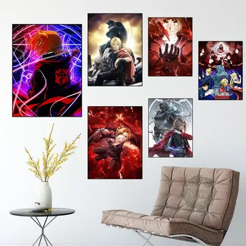 

Poster Fullmetal Alchemist Anime Edward Alphonse Posters and Prints Canvas Painting Wall Art Picture for Living Room Home Decor