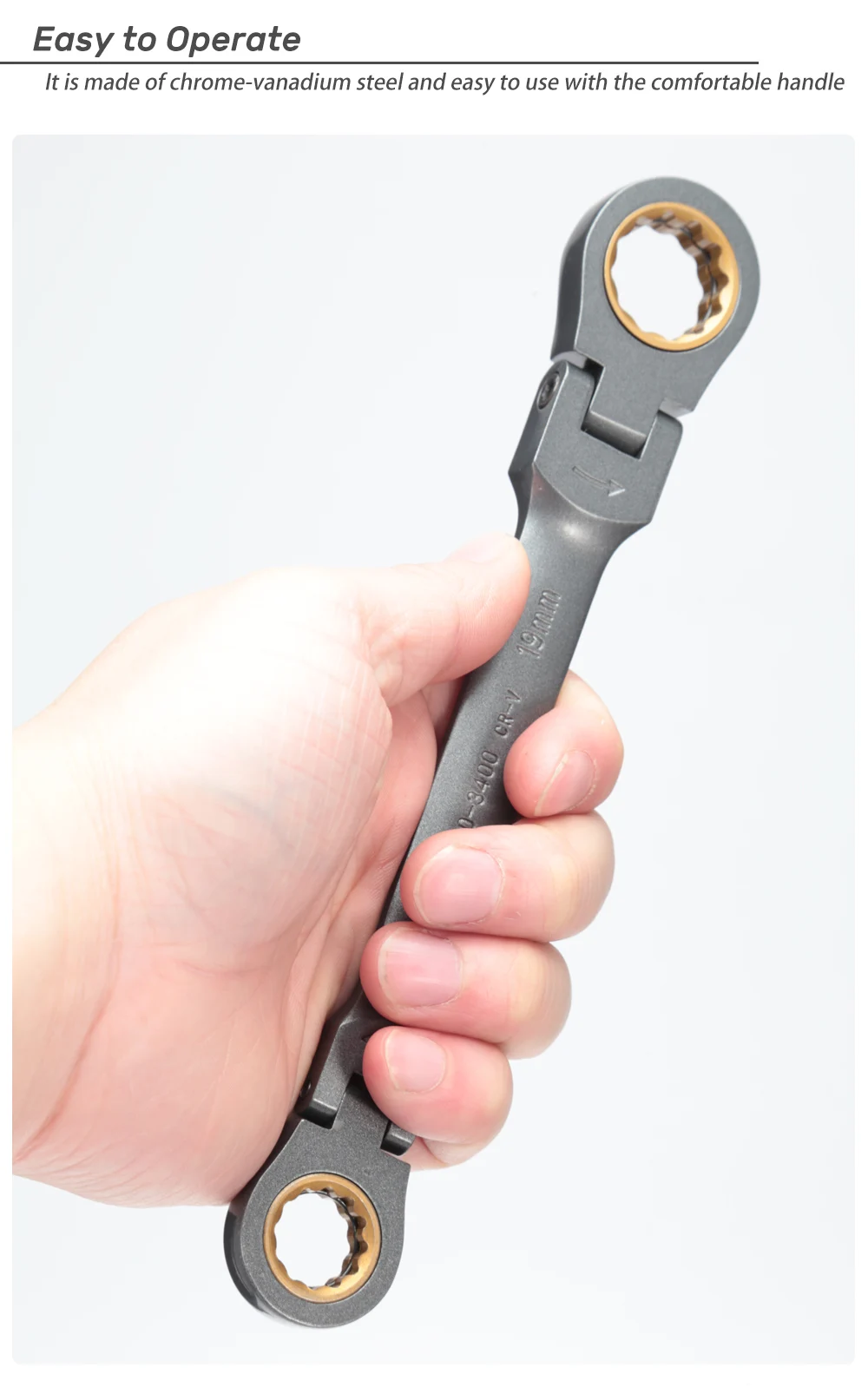 Variable Angle Ratchet Wrench Bit Socket Set Hand Tool