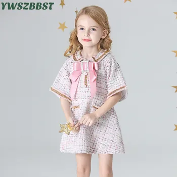 

Fashion Girls Dress with Bowknot Spring Autumn Winter Baby Dress Party Children Clothes Kids Dresses For Girls New Year Clothing