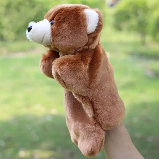 Hand Puppet Bear Animal Plush Toys Baby Educational Hand Puppets Story Pretend Playing Dolls for Kids Children Gifts 2