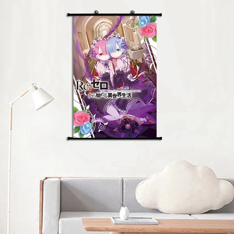 Картина из японского аниме Re: Zero start Life In other World настенный плакат на холсте 20*30