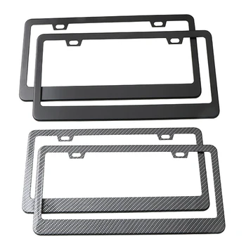 

2 PCS Slim Bottom License Plate Frames Matte Coated Wont Block Letters/Stickers