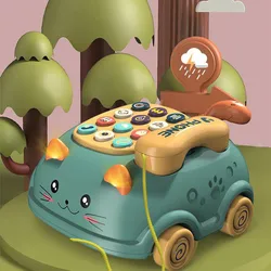 Retro telefone das crianças brinquedo telefone educação precoce máquina história telefone do bebê emulado brinquedos para crianças brinquedos musicais fft