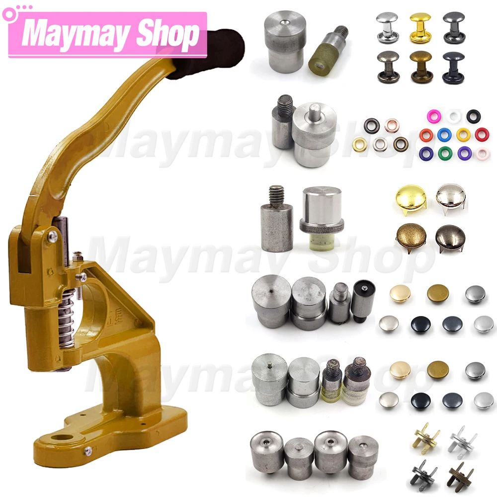 HandPressMachineWithEyeletRivetSnapButtonInstallationPress