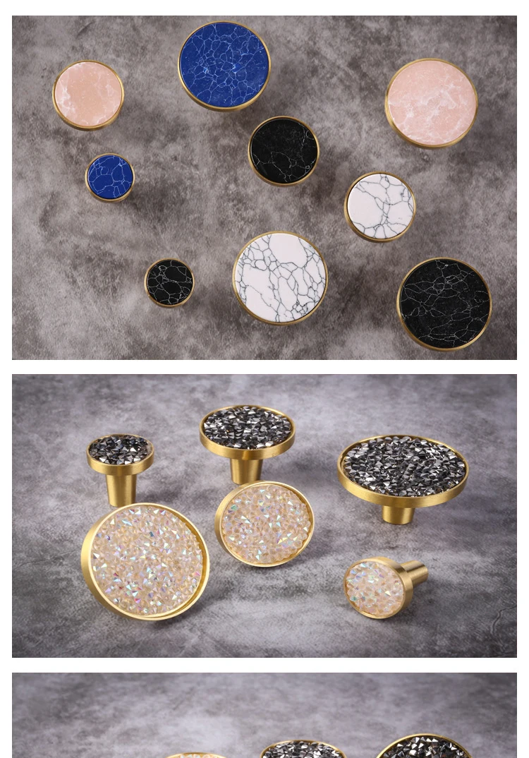 Brass Cabinet Knobs Simple Nordic Wardrobe Dresser Knobs Diamond3