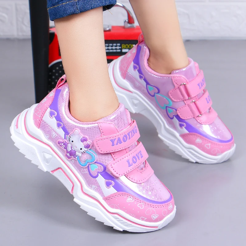 ULKNN Purple sneakers for pupils Children's baby mesh sports shoes girls breathable casual shoes kids fashion shoes size 26-36 - Цвет: pink