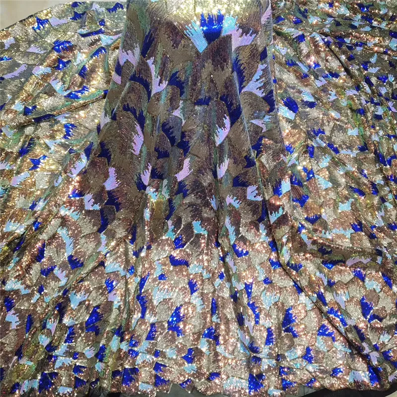 XIUYSAI африканская кружевная ткань с пайетками нигерийский тюль, кружевная ткань высокого качества для свадебного платья 5 ярдов SL69
