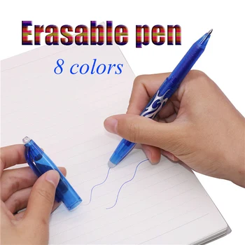 

2 Pcs Erasable Ballpoint pen 8 colors Gel pen 0.5mm Writing pen Student School Office Pen Holiday Gift pen Teaching Equipment