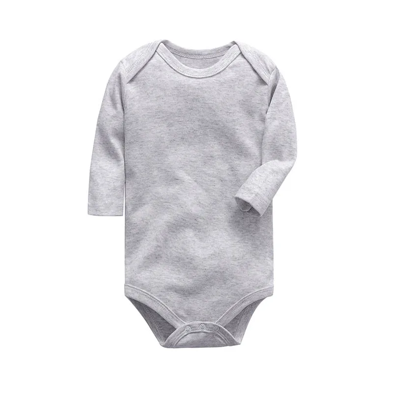 High quality Solid color Newborn Baby Jumpsuit Romper Black White Gray Long Sleeve Babies Clothing