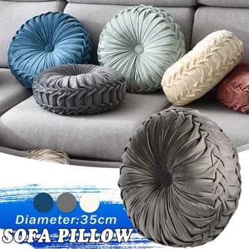 

15x36cm Fashion Velvet Pleated Round Floor Cushion Pillow Soft Comfortable Throw Home Sofa Decor