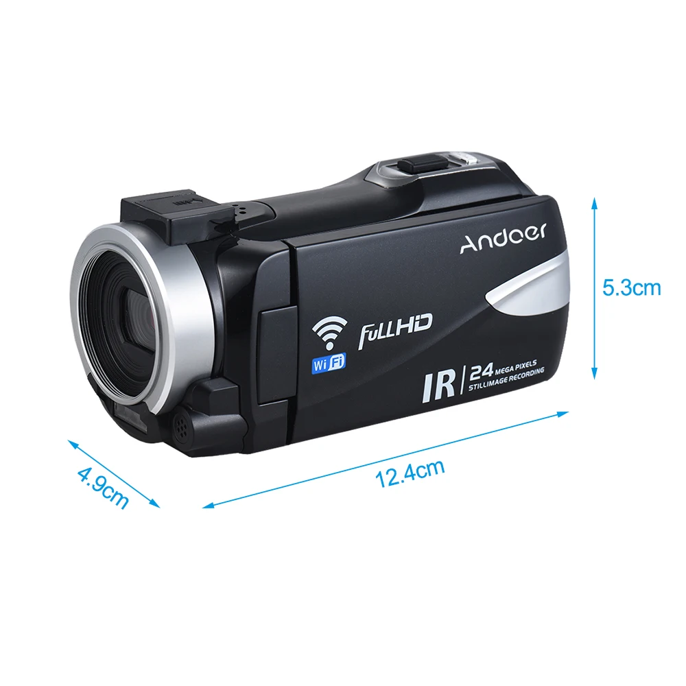 Andoer 1080P FHD 24M WiFi Digital Video Camera Camcorder Recorder DV IR Night Vision 16X Zoom Remote Control WiFi Video Camera