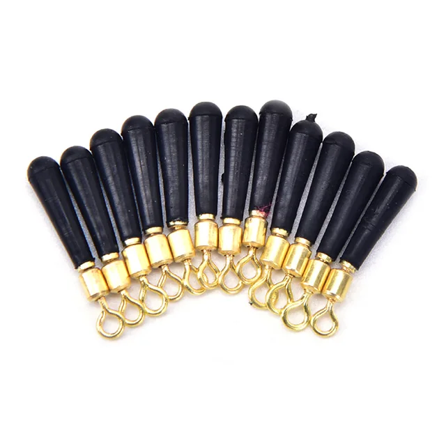 10Pcs/lot Copper Head Fishing Gear Block Rotation Drift Fishing Floats Rubber Bobber Float Seat Rest Accessories And Tools