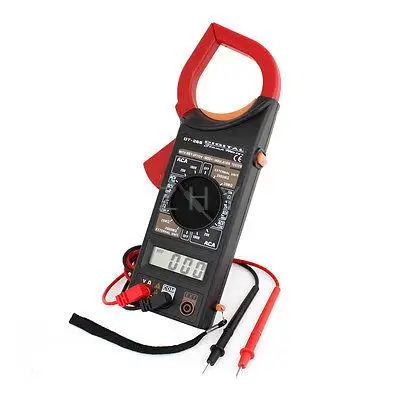 

Black Red AC DC Ohm Testing Display LCD Digital Multimeter w Test Probes