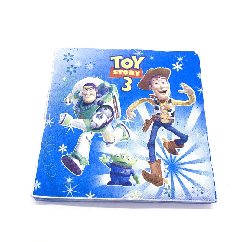 100PCS Disney Toy Story Party Theme Supplies Decoration Paper Plates Cups Napkin Flags Kids Birthday Party Disposable Supply Set