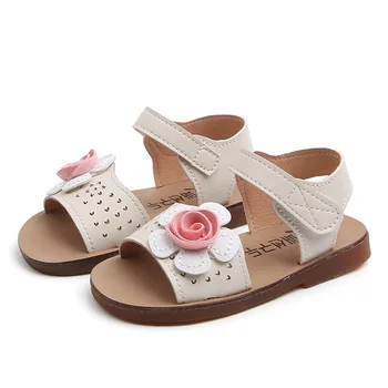 

2020 New Pu Leather Girls Shoe Kids Summer Baby Girls Roman Sandals Shoes Flower Toddlers Baby Children Kids Shoes Size 21-30