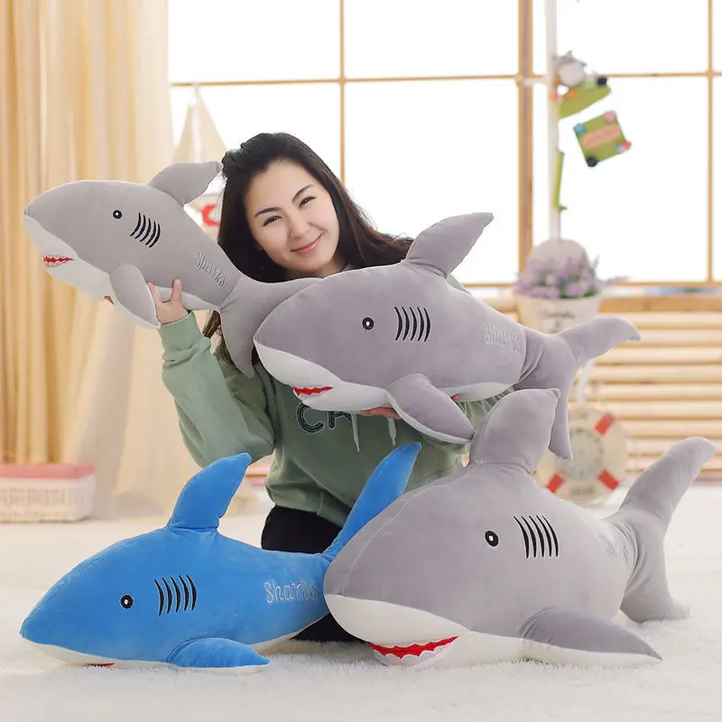 2020 Cute Huge Shark Plush Toy Soft Simulation Stuffed Animal Toys Kids Doll Pillows Cushion ToysBrithday 3