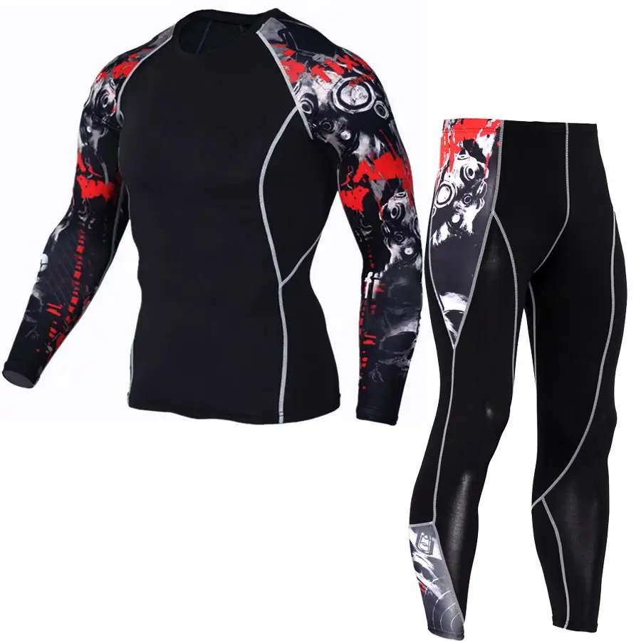 New Men Thermal Underwear Sets Compression Fleece Sweat Quick Drying Thermo Underwear Men Clothing Long Johns