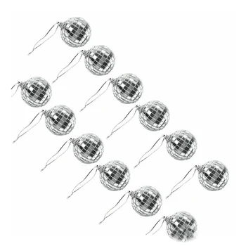 

24 pcs 1.8 Inch Disco Ball Mirror Party Christmas Xmas Tree Ornament Decoration with Fastening Strap