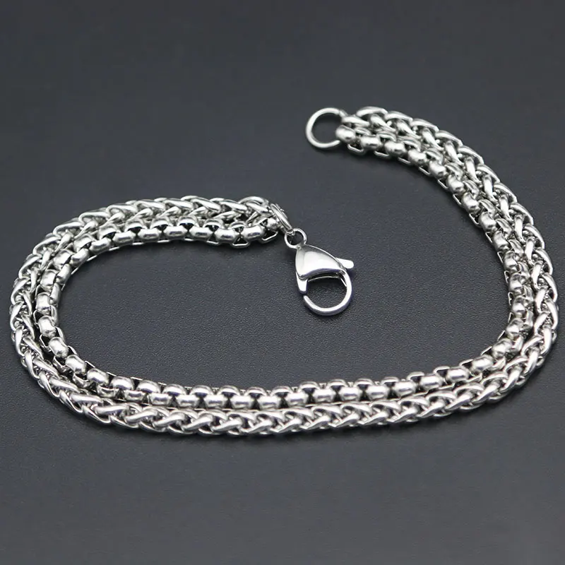 Двойной браслет 316L браслет из нержавеющей стали 2,5 мм 3 мм 4 мм 5 мм Фонари ожерелье браслет для женщин мужчин и девочек мальчиков