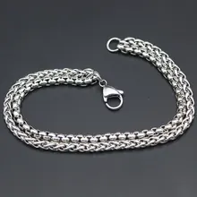 Двойной браслет 316L браслет из нержавеющей стали 2,5 мм 3 мм 4 мм 5 мм Фонари ожерелье браслет для женщин мужчин и девочек мальчиков