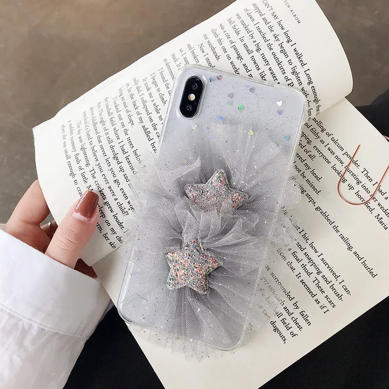 Корейский эпоксидный сетчатый марлевый чехол с цветами для iPhone XS Max XR XS i8 Plus i7 i7 Plus i6 i6s защитный чехол для iPhone 6 Plus