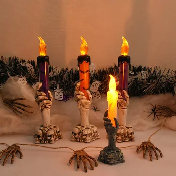 Halloween Led Candle Light Skeleton Ghost Hand Smoke-free 2