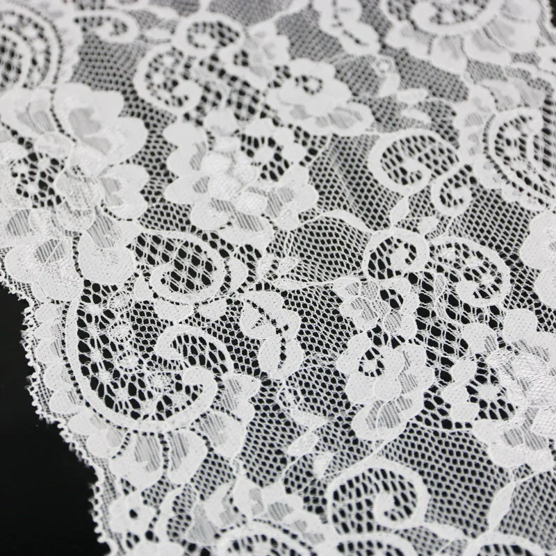 White Stretch Lace Fabric - By The Yard 