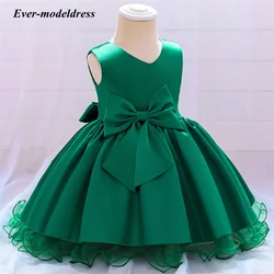 Mini Cute Flower Girls Dresses For Girl High quality Simple Tiered Design Toddler Skirt Princess Birthday Party Ball Gown 2021