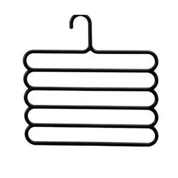 

5-Layer Hanging Pants Hanger Scarf Tie Hanger Wardrobe Household Wall Clothing Wardrobe Hanging Rack Black Pants Rack