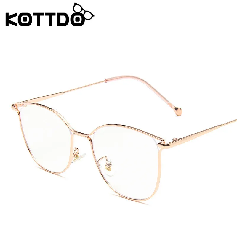 KOTTDO, Модные Винтажные оптические очки, близорукость, прозрачные линзы, очки для женщин, металлические очки, женская дизайнерская оправа для очков