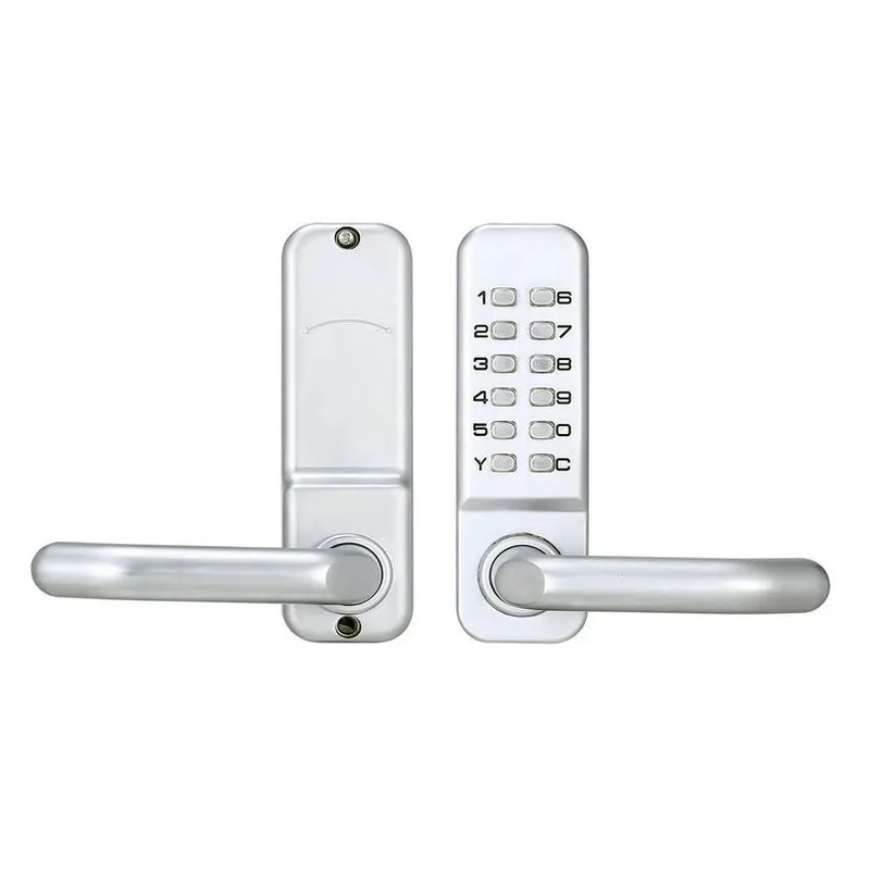 Silver OSPON механический кнопочный дверной замок с ручкой OS209A - Цвет: Silver
