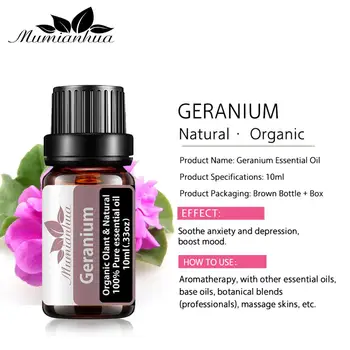 

Geranium Essential Oil Pure Natural 10ML Pure Essential Oils Aromatherapy Diffusers Oil Relieve Stress Home Air Care