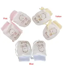 1 пара, защитные Хлопковые варежки с царапинами для лица, милые перчатки для рук для маленьких мальчиков и девочек, варежки с защитой от царапин, мягкие варежки на веревке для новорожденных#4