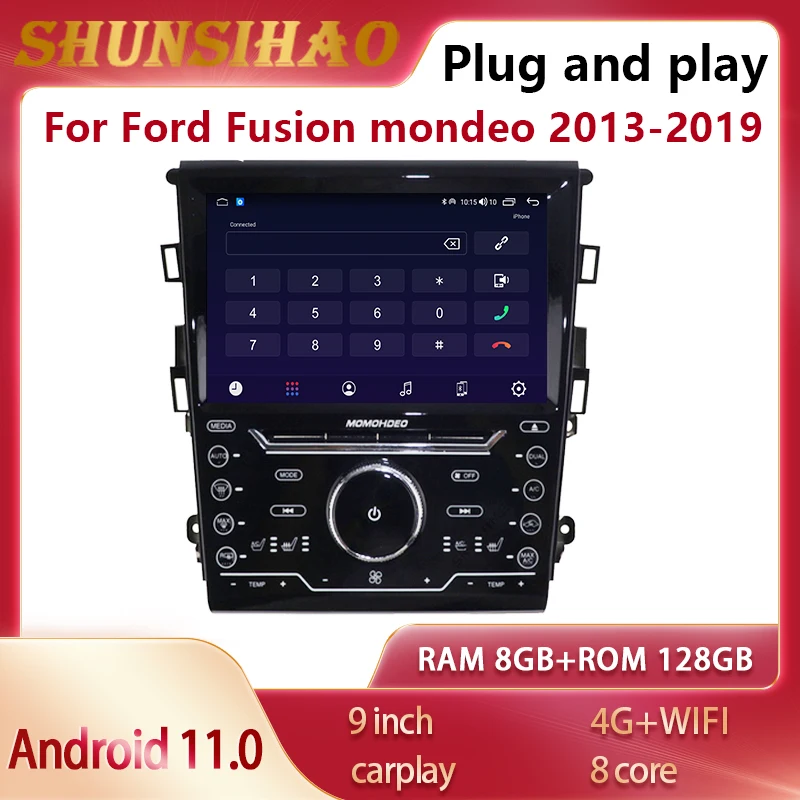 ShunSihao Android 11 GPS навигатор для Ford Fusion mondeo 2013-2019 CarPlay Автомагнитола мультимедийный