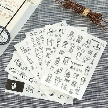 

6 Sheets / Set Super Cute Little Penguin Waterproof Transparent Sticker Album Diary Scrapbook Diy Decoration Stationery Gift