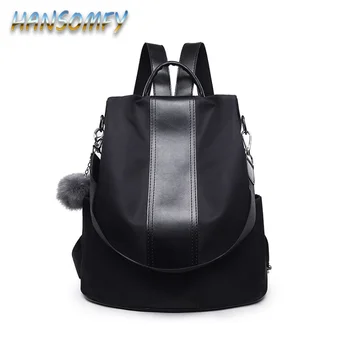 

HANSOMFY Canvas Backpack Women Large Capacity Laptop Backpack Student School Bags for Teenagers Travel Backpacks Mochila CY-65