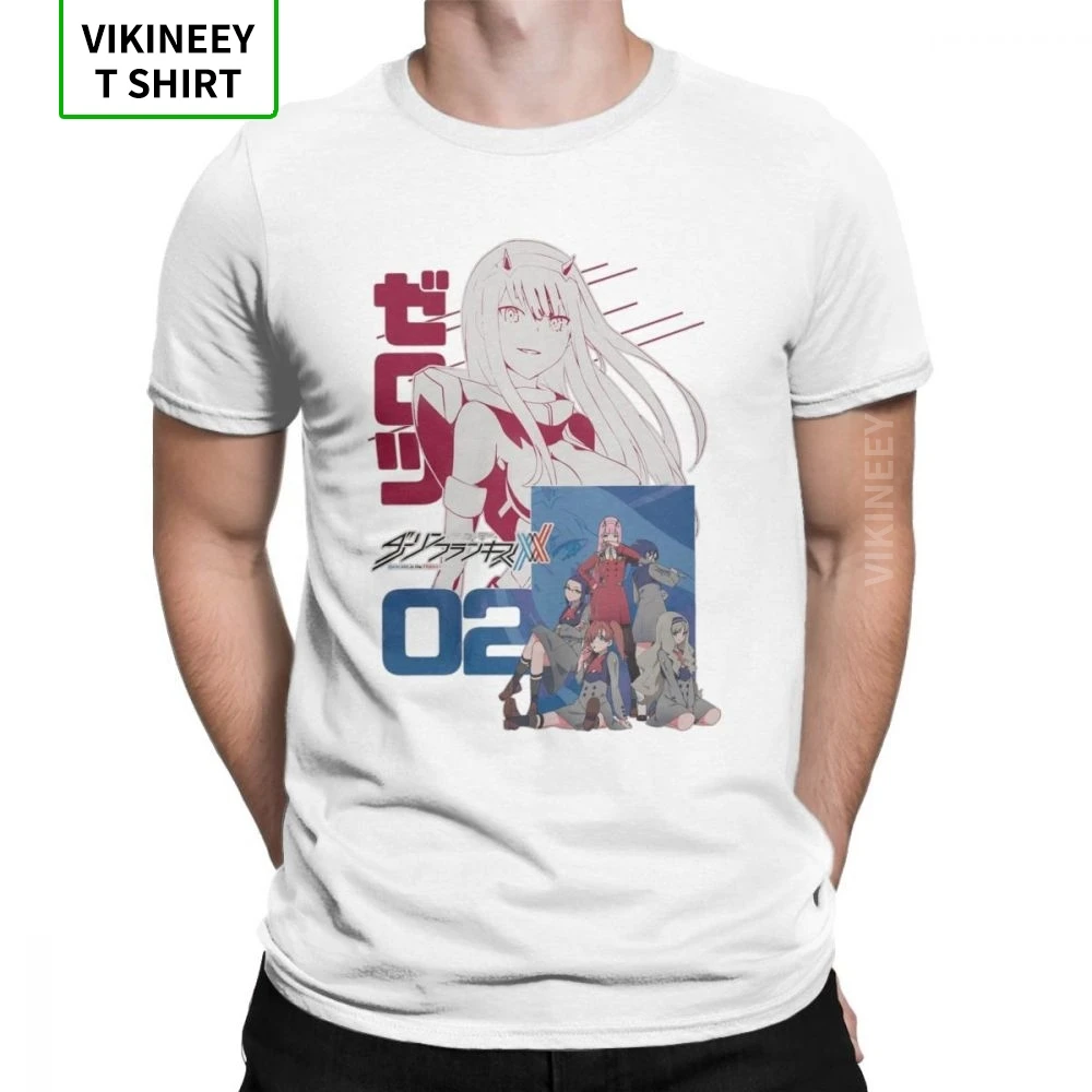 

Zero Two Hero Style Darling In The Franxx T-Shirts Man's Short Sleeve Novelty Japanese Tees Cotton Fabric Clothes T Shirts