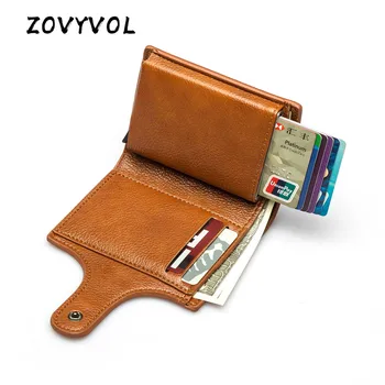 

ZOVYVOL 2020 Wallet Women Small Unisex Vintage Solid Money Bag PU Leather Men Card Holder Smart Slim RFID Ladies Card Case