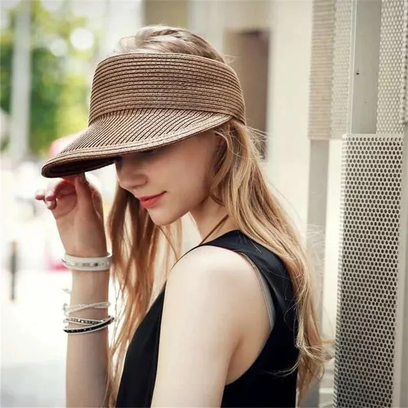Женские солнцезащитные кепки с козырьком для соломенная шляпа Женская