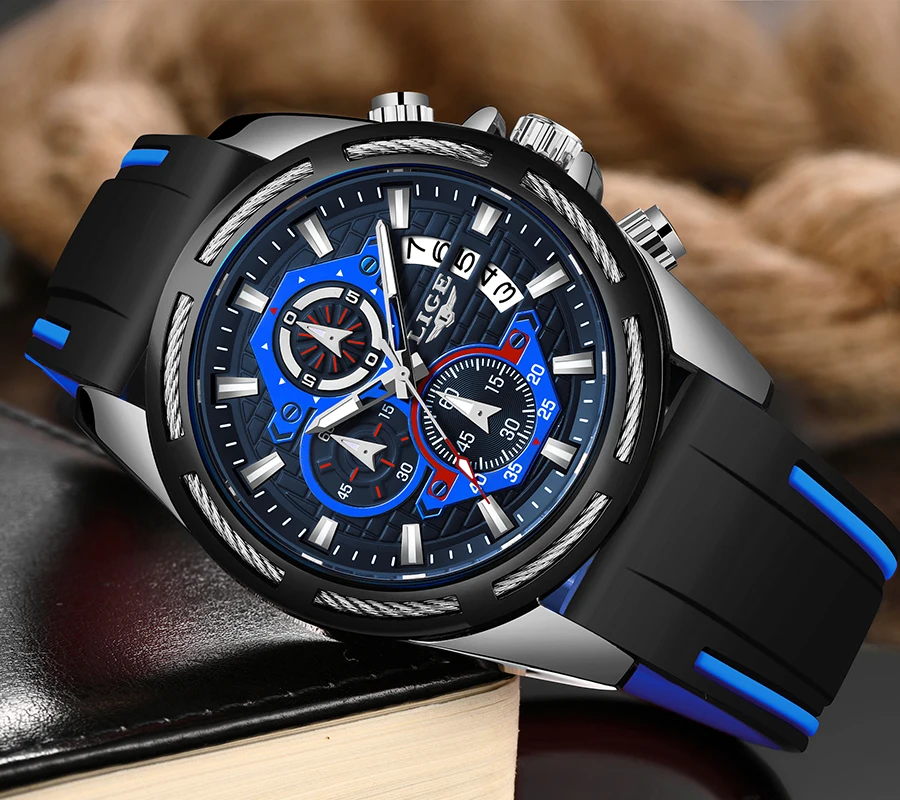 Relogio Masculino новые LIGE мужские часы Топ люксовый бренд уникальные спортивные часы мужские кварцевые часы с датой водонепроницаемые наручные часы