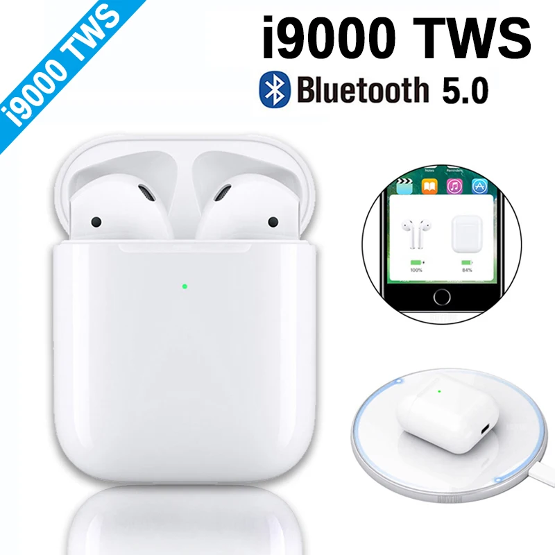

i9000 TWS Wireless Earphone 1:1 Replica Air 2 Pop up Earbuds Tap Control Wireless Charging PK H1 W1 i12 i60 i80 i500 i1000 TWS