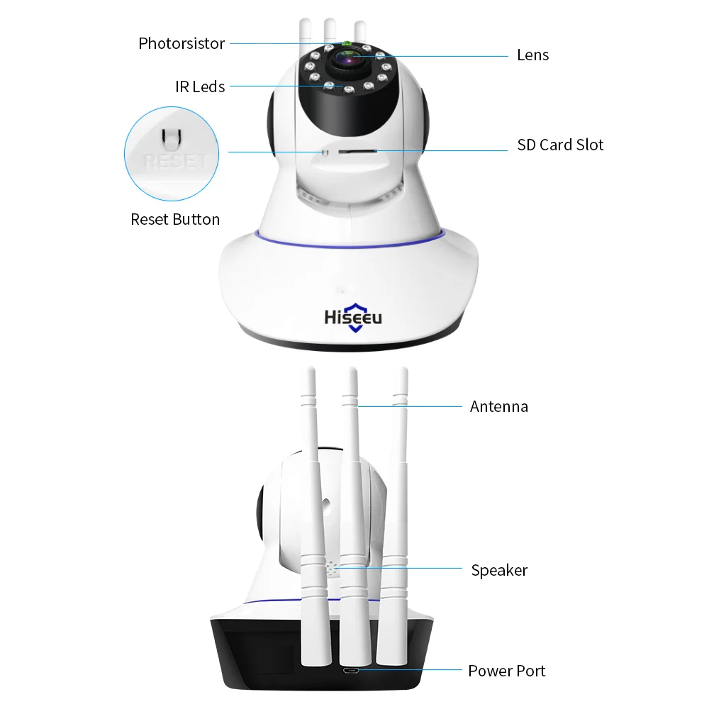 Hiseeu 1080P 1536P IP Camera WIFI Wireless Home Security Camera Surveillance 2-Way Audio CCTV Pet Camera 2mp Baby Monitor