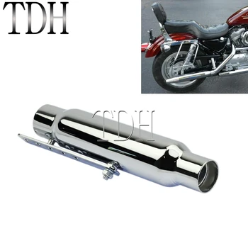 1-1/2" 1-3/4" Chrome Cafe Racer Motorcycle12'' Motorcycle Slip on Shorty Exhaust Muffler Silencer Pipe Universal For Harley BMW