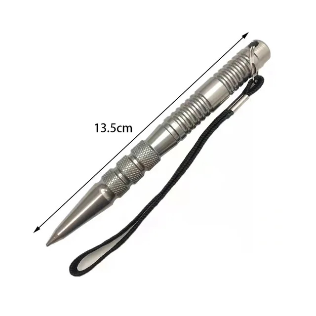 Military tactical pen self-defense weapon aluminum alloy protection self-defense pen safety protection Silver