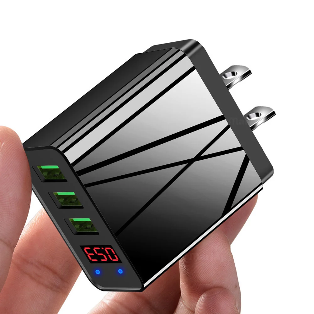 3 порта USB телефон зарядное устройство светодиодный дисплей 3A Быстрая зарядка для iPhone Android PUO88