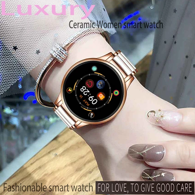 LIGE Luxury Smart Watch Women Waterproof Sports Fitness Tracker For Android ios Reloj inteligente Ceramic Strap smart watch Men 6