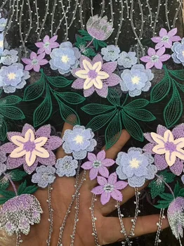 

BEAUTIFICAL French lace fabrics Latest elegant embroidery net lace fabric for dress tulle lace fabric free shipping ML35N78