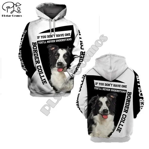 Hoodies Мужские толстовки унисекс с 3d принтом в виде собаки бордер колли, осенние толстовки с длинными рукавами, Женский пуловер, спортивный костюм с капюшоном, Весенняя верхняя одежда - Цвет: Hoodies