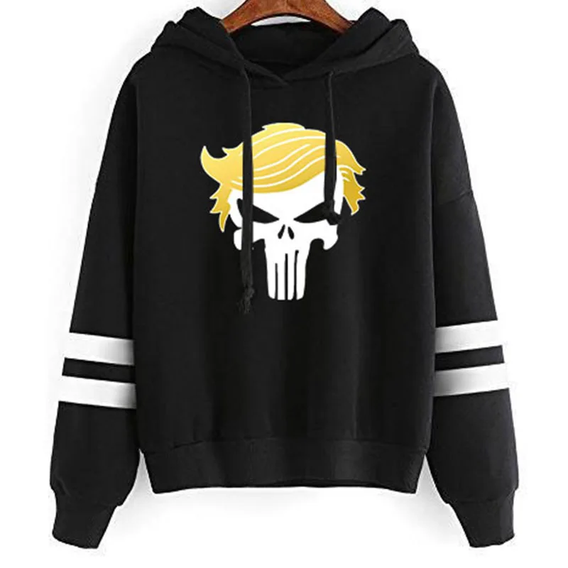 

Trump Punisher Sweatshirts Womens Hoodies Pullover Print Full Before Christmas Plus Size Women Pink Clothing